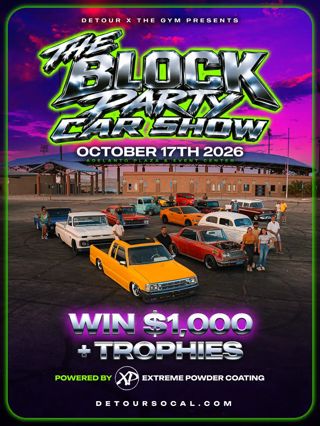 Detour - Block Party 2026 - Car Show Flyer
